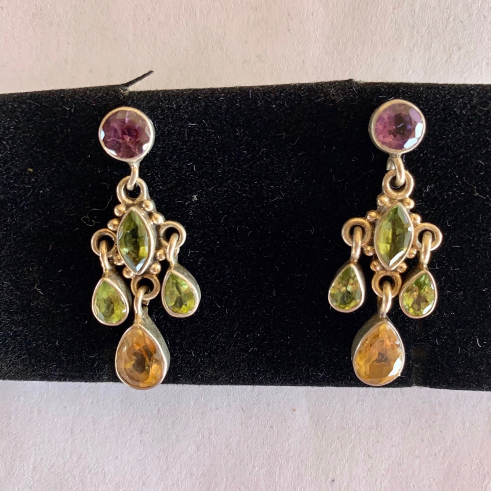 Earrings are Sterling Silver with real Stones